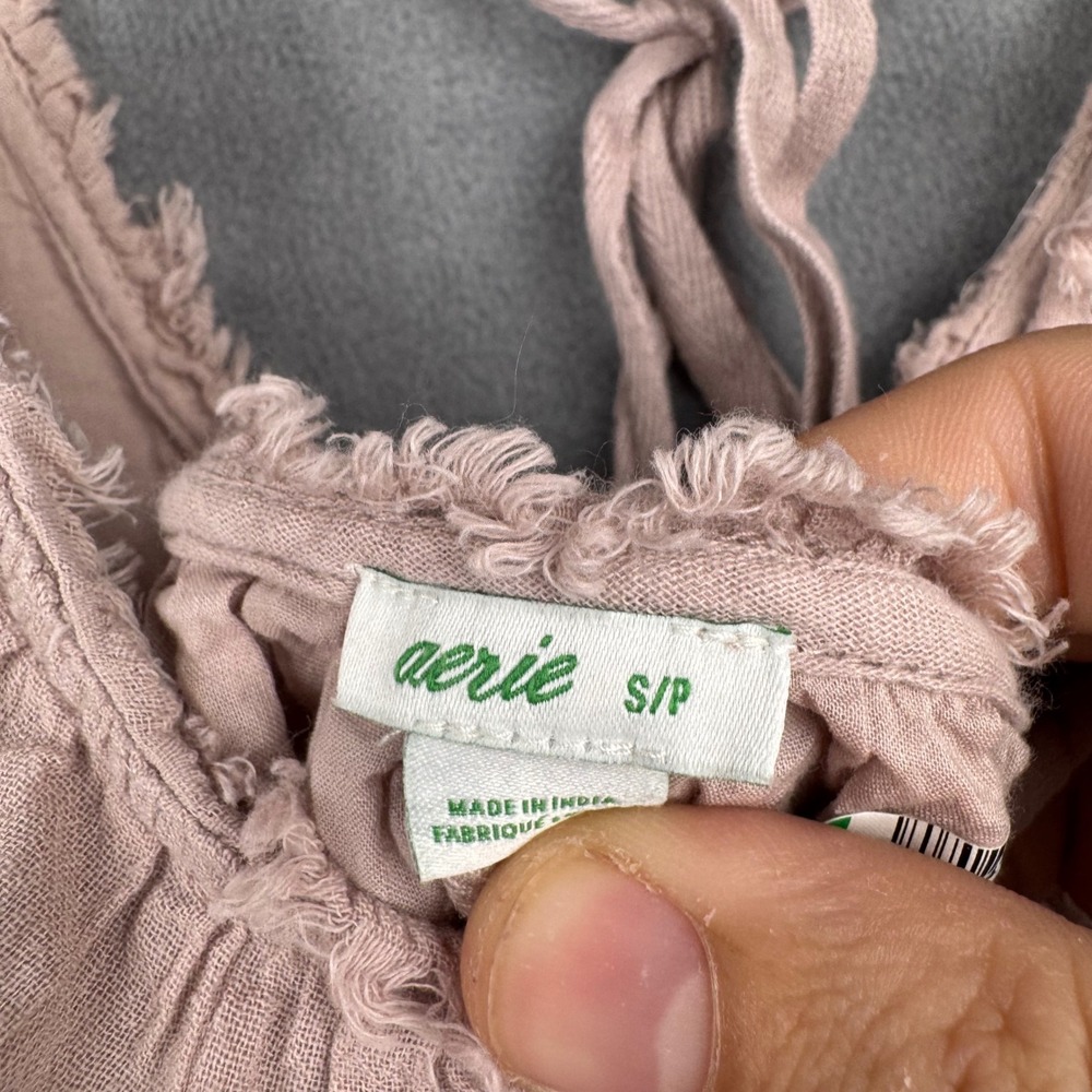 Aerie Mauve Lace Trim Strappy Maxi Dress Boho Festival Resortwear‎ Size S - Picture 7 of 8